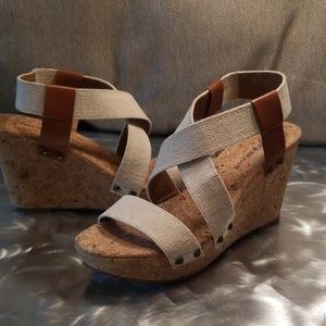 Lucky Brand Marla Wedge Sandals EUC